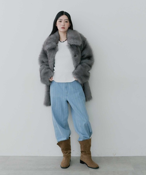 thinkto】ビッグカラーファーミドルコート（その他アウター）｜thinkto