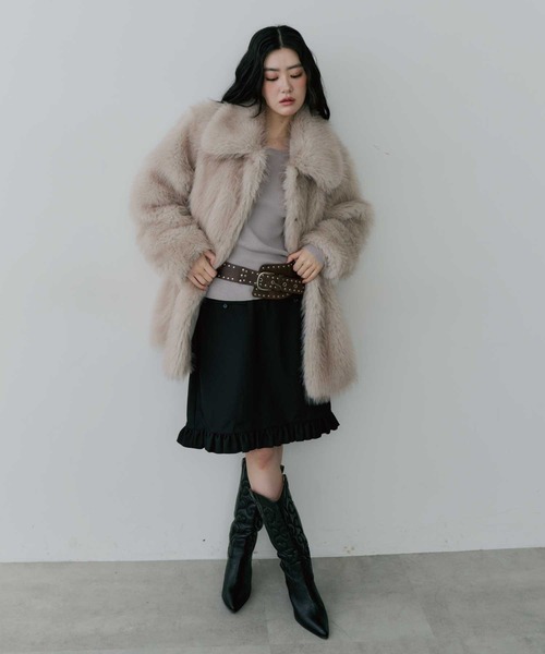 thinkto】ビッグカラーファーミドルコート（その他アウター）｜thinkto