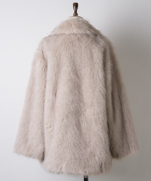 thinkto ビッグカラーファーミドルコート ベージュ thinkto】ビッグカラーファーミドルコート（その他アウター）｜thinkto