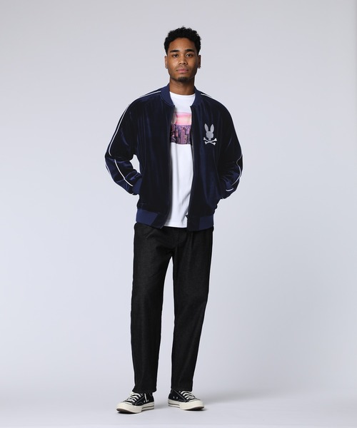 Psycho Bunny × SKOOKUM スカジャン　ブルー　Mサイズ Psycho Bunny × SKOOKUM スカジャンブルーMサイズ