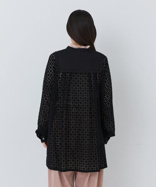 conges payes ADIEU TRISTESSE(コンジェ ペイエ アデュートリステス)の「モールレース刺繍チュニック(チュニック・レディース・ブラウン/ブラック・38)」の14枚目の写真
