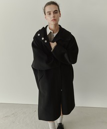 ルシェルブルー　2024aw ウールコート　ブラック ルシェルブルー 2024aw ウールコート ブラック ルシェルブルー