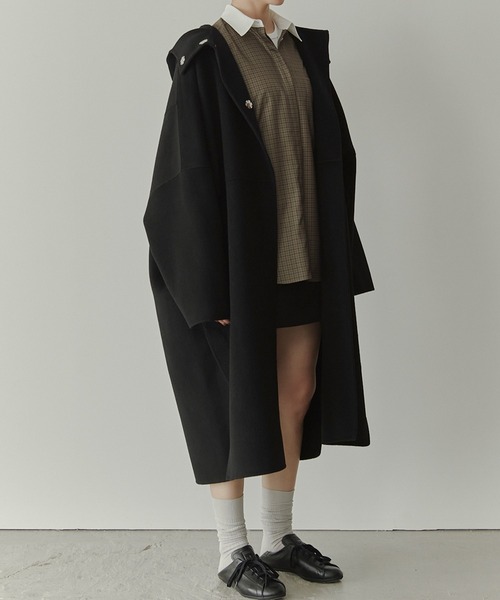 LE CIEL BLEU（ルシェルブルー）の「フードダブルフェイスコート / Hooded Double-Face Coat（その他アウター・レディース・ブラック/ライトブルー/ホワイト/ブラウン/グレー・36）」の15枚目の写真