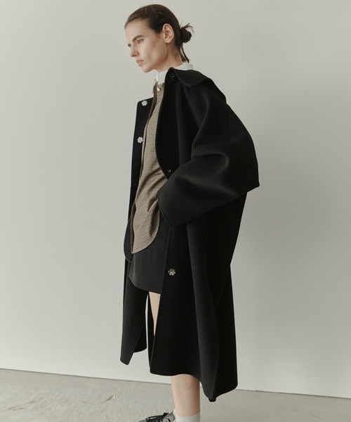 LE CIEL BLEU（ルシェルブルー）の「フードダブルフェイスコート / Hooded Double-Face Coat（その他アウター・レディース・ブラック/ライトブルー/ホワイト/ブラウン/グレー・36）」の12枚目の写真