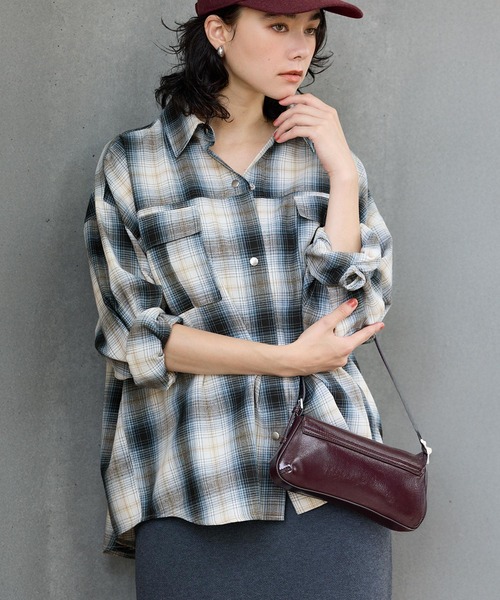 coca（coca）（コカ）の「チェック柄スナップボタンシャツ（シャツ/ブラウス・レディース・C/D/A/B・S/L/M）」の4枚目の写真