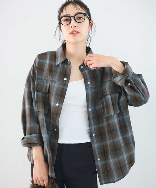 coca(coca)(コカ)の「チェック柄スナップボタンシャツ(シャツ/ブラウス・レディース・C/D/A/B/G/H/E/F・S/L/M)」の8枚目の写真