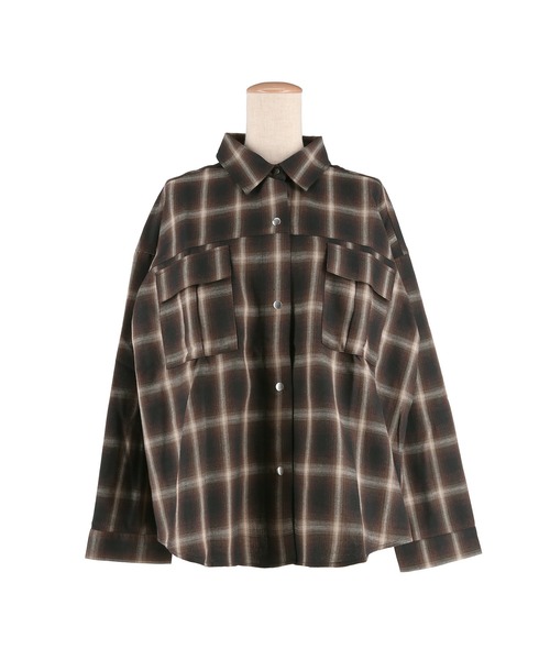 セール】チェック柄スナップボタンシャツ（シャツ/ブラウス）｜coca
