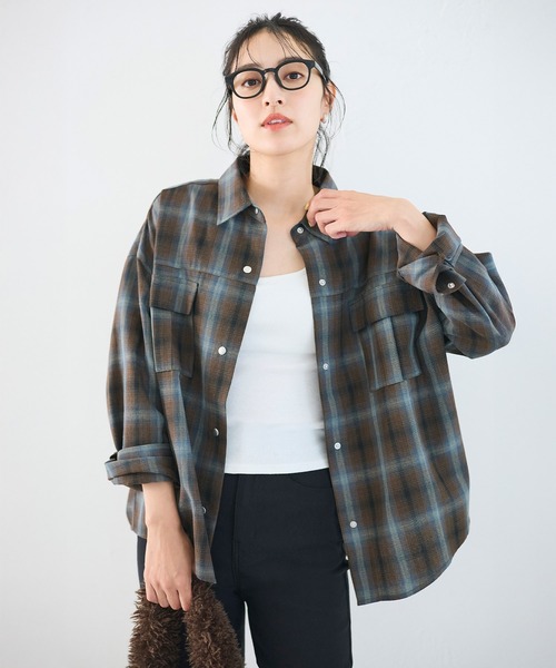 coca(coca)(コカ)の「チェック柄スナップボタンシャツ(シャツ/ブラウス・レディース・C/D/A/B/G/H/E/F・S/L/M)」の10枚目の写真
