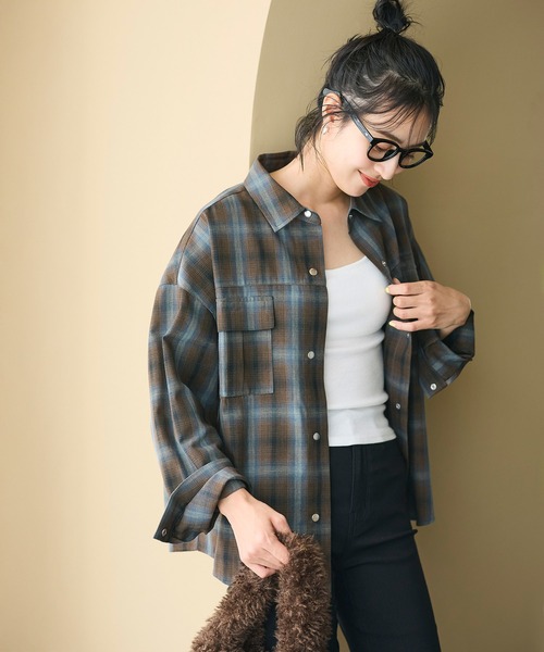 coca(coca)(コカ)の「チェック柄スナップボタンシャツ(シャツ/ブラウス・レディース・C/D/A/B/G/H/E/F・S/L/M)」の18枚目の写真