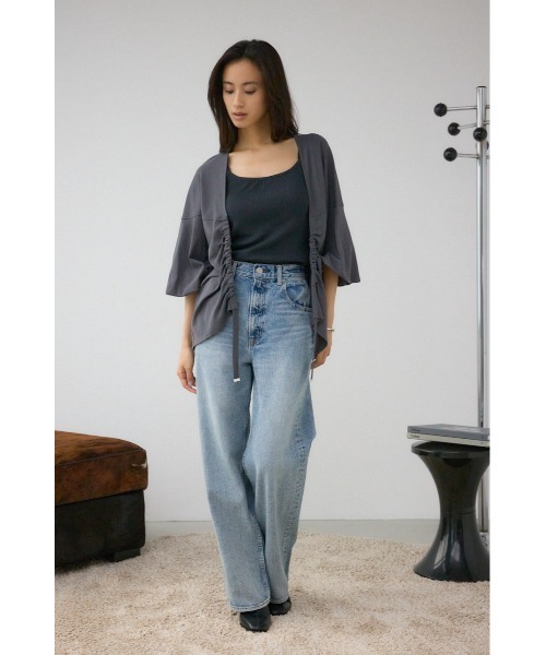 AZUL by moussy(アズールバイマウジー)の「ドロストトッパーカーディガン(カーディガン/ボレロ・レディース・ブラック/ダークグリーン/チャコールグレー・FREE)」の22枚目の写真