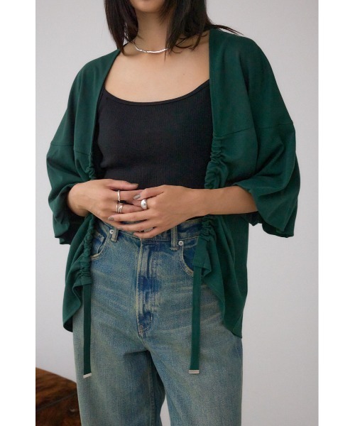 AZUL by moussy(アズールバイマウジー)の「ドロストトッパーカーディガン(カーディガン/ボレロ・レディース・ブラック/ダークグリーン/チャコールグレー・FREE)」の18枚目の写真