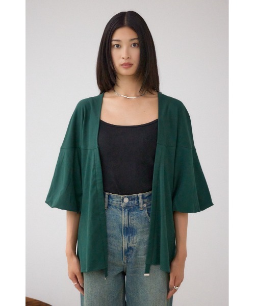 AZUL by moussy(アズールバイマウジー)の「ドロストトッパーカーディガン(カーディガン/ボレロ・レディース・ブラック/ダークグリーン/チャコールグレー・FREE)」の10枚目の写真