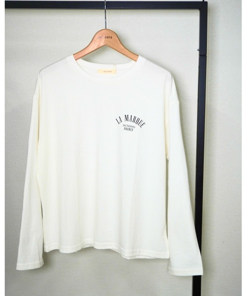 gossara(ゴサラ)の「【ロングシーズン使える】ロゴラウンドネックプルオーバー(Tシャツ/カットソー・レディース・チャコール/ホワイト/オートミール・FREE)」の18枚目の写真