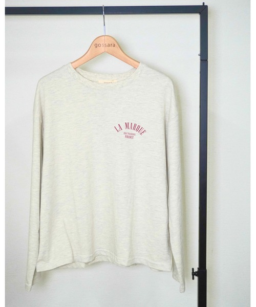gossara(ゴサラ)の「【ロングシーズン使える】ロゴラウンドネックプルオーバー(Tシャツ/カットソー・レディース・チャコール/ホワイト/オートミール・FREE)」の20枚目の写真
