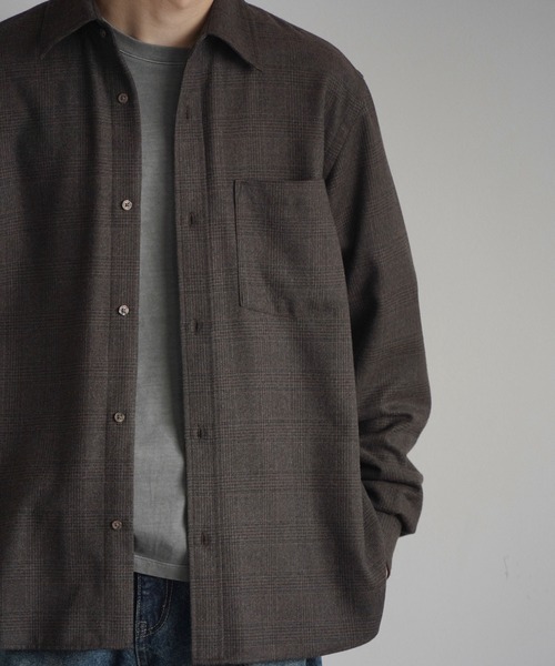 WYM LIDNM（ウィム バイ リドム）の「CLASSIC PLAID FLANNEL SHIRT（シャツ/ブラウス・メンズ・ネイビー系/アッシュブラウン/グレイッシュベージュ・S/M/L）」の14枚目の写真