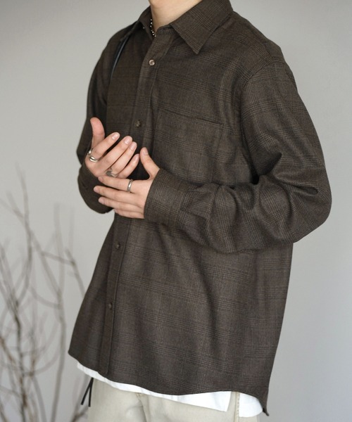 WYM LIDNM（ウィム バイ リドム）の「CLASSIC PLAID FLANNEL SHIRT（シャツ/ブラウス・メンズ・ネイビー系/アッシュブラウン/グレイッシュベージュ・S/M/L）」の21枚目の写真
