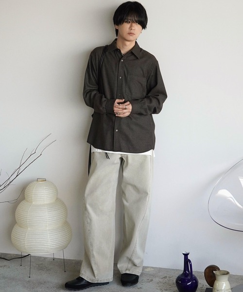 WYM LIDNM（ウィム バイ リドム）の「CLASSIC PLAID FLANNEL SHIRT（シャツ/ブラウス・メンズ・ネイビー系/アッシュブラウン/グレイッシュベージュ・S/M/L）」の19枚目の写真