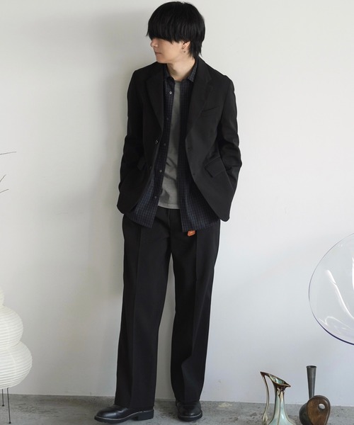 WYM LIDNM（ウィム バイ リドム）の「CLASSIC PLAID FLANNEL SHIRT（シャツ/ブラウス・メンズ・ネイビー系/アッシュブラウン/グレイッシュベージュ・S/M/L）」の7枚目の写真