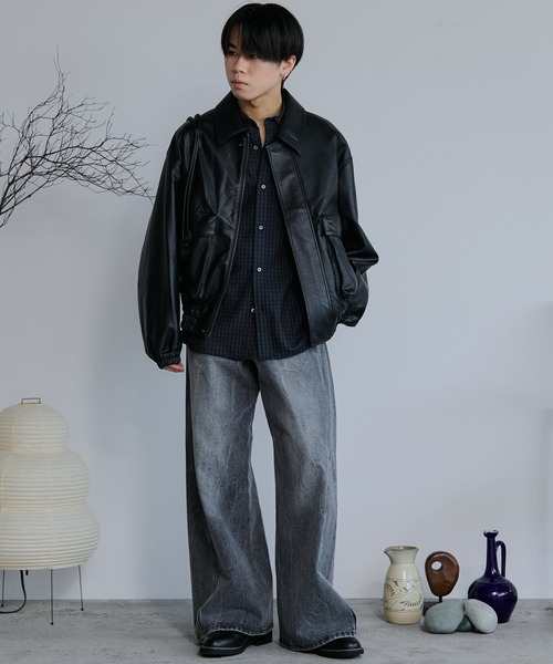 WYM LIDNM（ウィム バイ リドム）の「CLASSIC PLAID FLANNEL SHIRT（シャツ/ブラウス・メンズ・ネイビー系/アッシュブラウン/グレイッシュベージュ・S/M/L）」の11枚目の写真