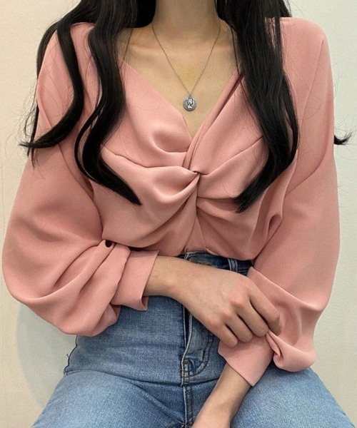 ReRe(リリ)の「ツイストデザインブラウス(シャツ/ブラウス・レディース・ブラック/ホワイト/ピンク・FREE)」の20枚目の写真