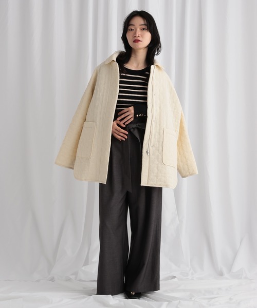 mysty woman（ミスティウーマン）の「【WEB限定】袖ボタンクルーネックニット　602805（ニット/セーター・レディース・ブラック/ネイビー/グレー/オフホワイト/レッド/ホワイト系その他/ブラック系その他/グレイッシュブルー・FREE）」の13枚目の写真