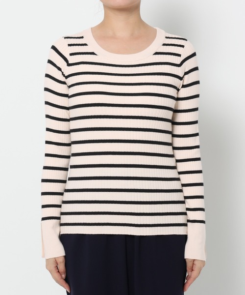 mysty woman（ミスティウーマン）の「【WEB限定】袖ボタンクルーネックニット　602805（ニット/セーター・レディース・ブラック/ネイビー/グレー/オフホワイト/レッド/ホワイト系その他/ブラック系その他/グレイッシュブルー・FREE）」の18枚目の写真