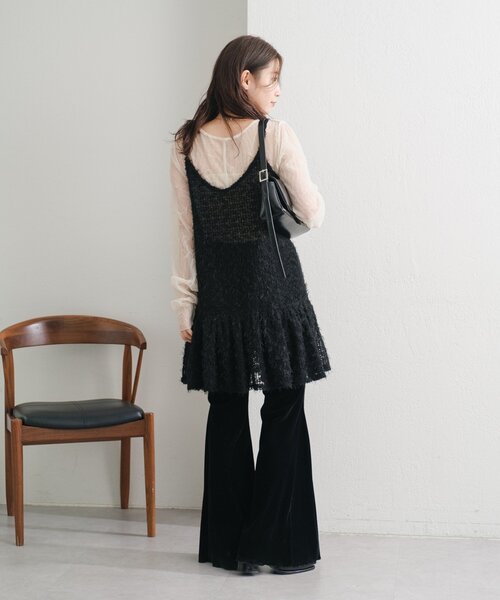 Kastane（カスタネ）の「【WEB・一部店舗限定/前後2WAY】格子フェザーチュニック（チュニック・レディース・ブラック/アイボリー・FREE）」の17枚目の写真