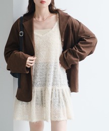 Kastane(カスタネ)の【WEB・一部店舗限定/前後2WAY】格子フェザーチュニック(チュニック)