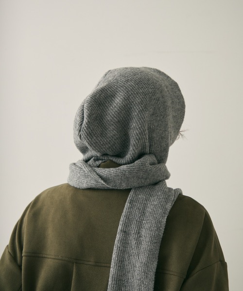 もちもちニットフード付きマフラー（ストール/ショール）｜Trish