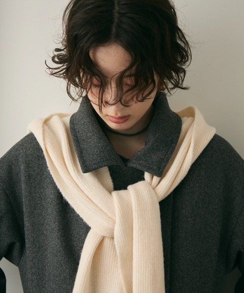 もちもちニットフード付きマフラー（ストール/ショール）｜Trish