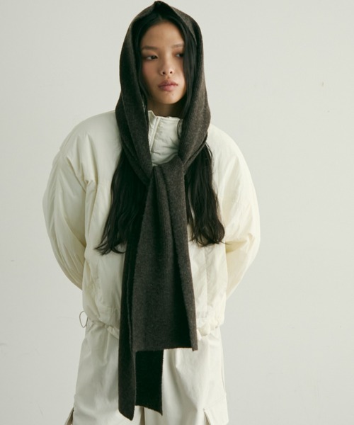 もちもちニットフード付きマフラー（ストール/ショール）｜Trish