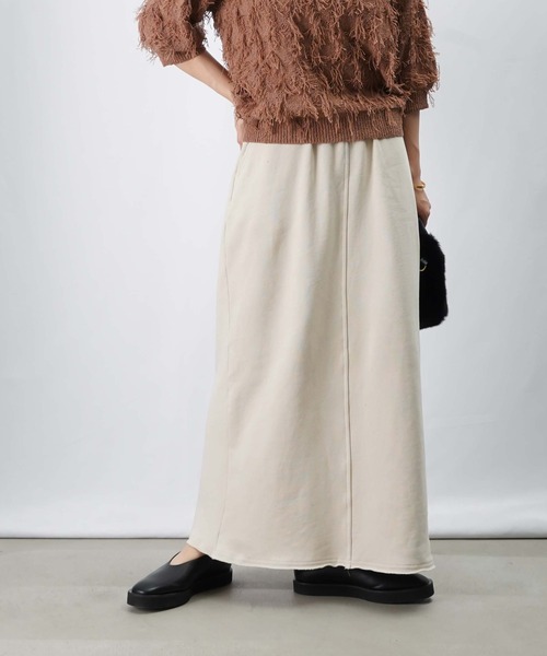 ★新品未使用タグ付き★スカ－ラ★サイズL★ライラック★定価9,800円★ セール】LC/LLL 裏毛セミタイトスカート【セットアップ着用可