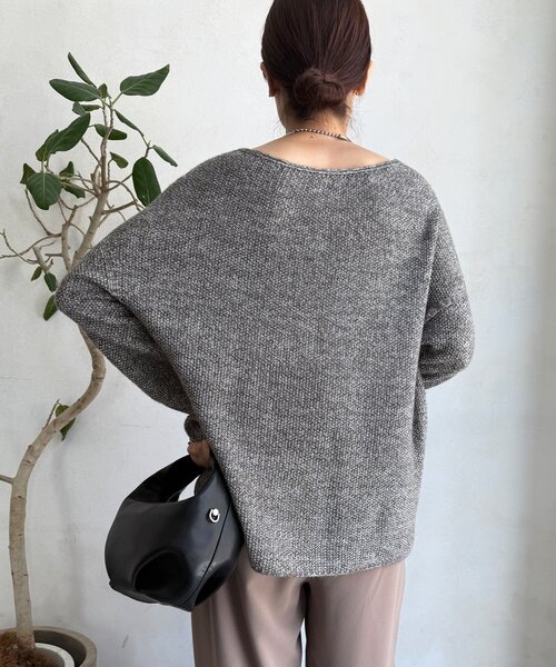 DouDou（ドゥドゥ）の「ウールメランジ鹿の子プルオーバー（ニット/セーター・レディース・ブラウン/チャコールグレー/ベージュ・FREE）」の12枚目の写真