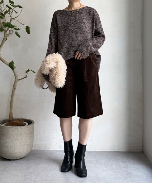 DouDou（ドゥドゥ）の「ウールメランジ鹿の子プルオーバー（ニット/セーター・レディース・ブラウン/チャコールグレー/ベージュ・FREE）」の15枚目の写真