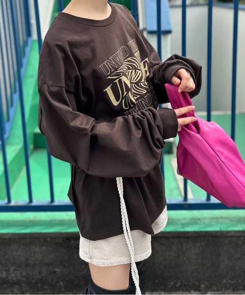 mi via loca（ミヴィアロカ）の「【GILDAN】UNWIND TIME ロゴロンT（Tシャツ/カットソー・レディース・ブラック/ホワイト/ダークブラウン/ベージュ・MEDIUM/X-LARGE）」の22枚目の写真