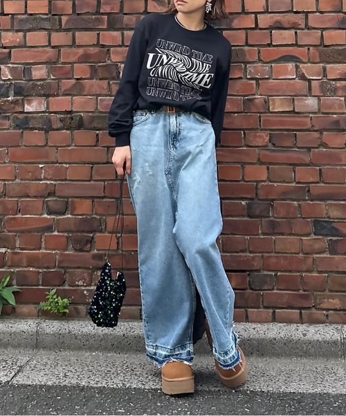 mi via loca（ミヴィアロカ）の「【GILDAN】UNWIND TIME ロゴロンT（Tシャツ/カットソー・レディース・ブラック/ホワイト/ダークブラウン/ベージュ・MEDIUM/X-LARGE）」の11枚目の写真