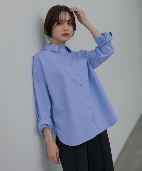 Andemiu(アンデミュウ)の「デザインボタンシャツ長袖603838(シャツ/ブラウス・レディース・ピンク/オフホワイト/ブルー/ホワイト・FREE)」の9枚目の写真