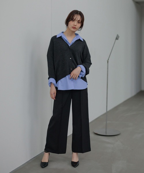 Andemiu(アンデミュウ)の「デザインボタンシャツ長袖603838(シャツ/ブラウス・レディース・ピンク/オフホワイト/ブルー/ホワイト・FREE)」の10枚目の写真