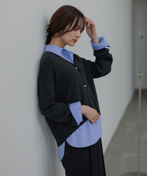 Andemiu(アンデミュウ)の「デザインボタンシャツ長袖603838(シャツ/ブラウス・レディース・ピンク/オフホワイト/ブルー/ホワイト・FREE)」の13枚目の写真