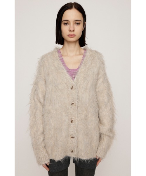 SLY（スライ）の「SHAGGY LOOSE C/D シャギー ルーズ カーディガン 秋服 冬服（カーディガン/ボレロ・レディース・アイボリー/ライトピンク/グレー・FREE）」の6枚目の写真