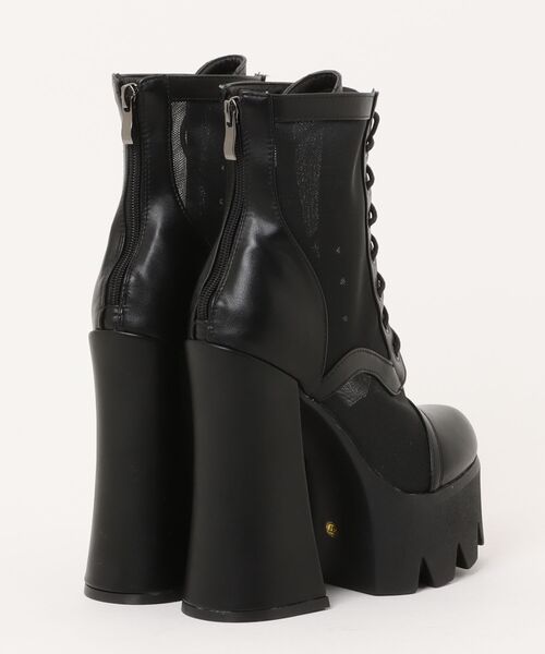 DURAS（デュラス）の「シアー切替ショートブーツ/レースアップブーツ（ブーツ・レディース・ブラック・LARGE/MEDIUM）」の4枚目の写真