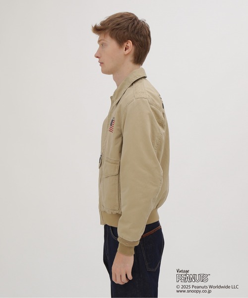 AVIREX(アヴィレックス)の「《AVIREX × PEANUTS》COTTON A-2 "FLYING ACE" / A-2 "フライングエース" / ピーナッツ / アヴィレックス(ブルゾン・メンズ・カーキ/オリーブ・MEDIUM/LARGE/X-LARGE/XX-LARGE)」の10枚目の写真