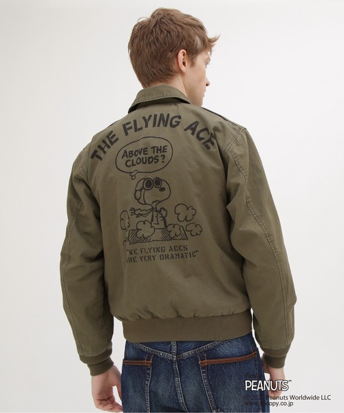 AVIREX(アヴィレックス)の「《AVIREX × PEANUTS》COTTON A-2 "FLYING ACE" / A-2 "フライングエース" / ピーナッツ / アヴィレックス(ブルゾン・メンズ・カーキ/オリーブ・MEDIUM/LARGE/X-LARGE/XX-LARGE)」の5枚目の写真