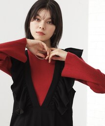 THE SHOP TK （ザ ショップ ティーケー ）の「優秀袖フレアリブニット【毛玉になりにくい/静電気防止/洗濯機OK】（ニット/セーター・レディース）」