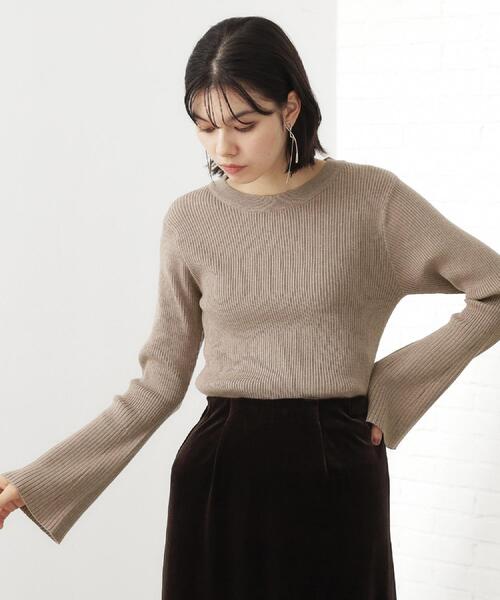 THE SHOP TK （ザ ショップ ティーケー ）の「【品よく魅せる】フレアスリーブ リブニット/毛玉になりにくい/静電気防止/洗濯機OK（ニット/セーター・レディース・ワインレッド/ベージュ/ブラック/アイボリー・13/12）」の15枚目の写真