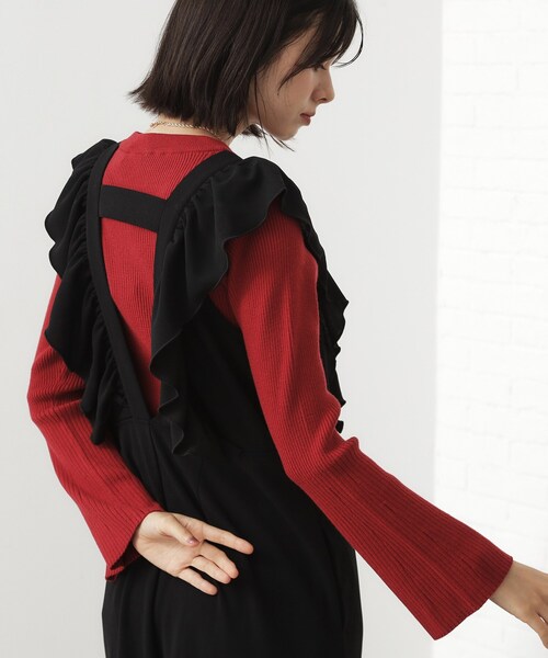 THE SHOP TK （ザ ショップ ティーケー ）の「【品よく魅せる】フレアスリーブ リブニット/毛玉になりにくい/静電気防止/洗濯機OK（ニット/セーター・レディース・ワインレッド/ベージュ/ブラック/アイボリー・13/12）」の21枚目の写真