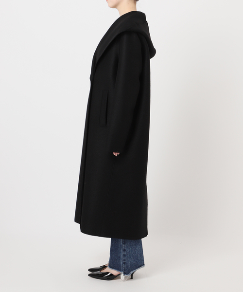 別注【HARRIS WHARF LONDON】Women hooded coat pressed woo：コート