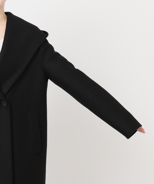 別注【HARRIS WHARF LONDON】Women hooded coat pressed woo：コート