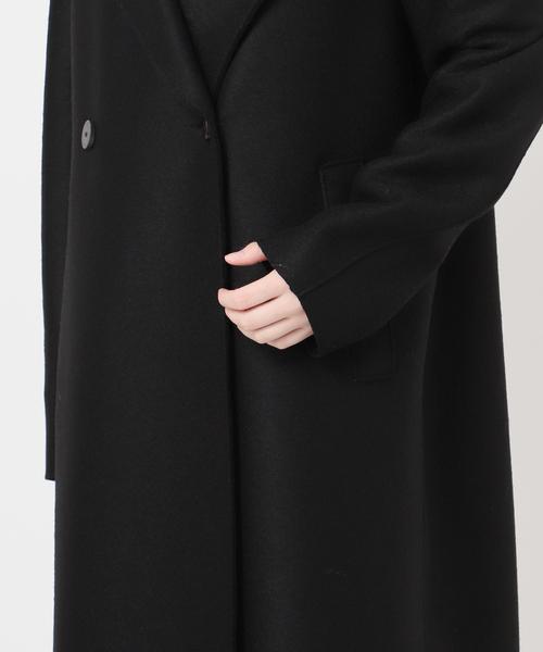 別注【HARRIS WHARF LONDON】Women hooded coat pressed woo：コート