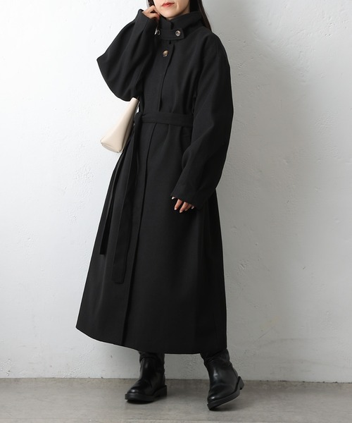 COLONY 2139(コロニートゥーワンスリーナイン)の「ベルト付ボリューム袖ステンカラーコート(ステンカラーコート・レディース・ブラウン/ベージュ/ブラック/チャコールグレー・FREE)」の16枚目の写真